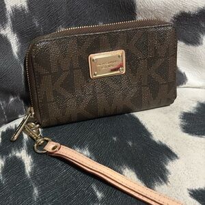 Michael Kors Dark Brown Wallet with Gold Accents